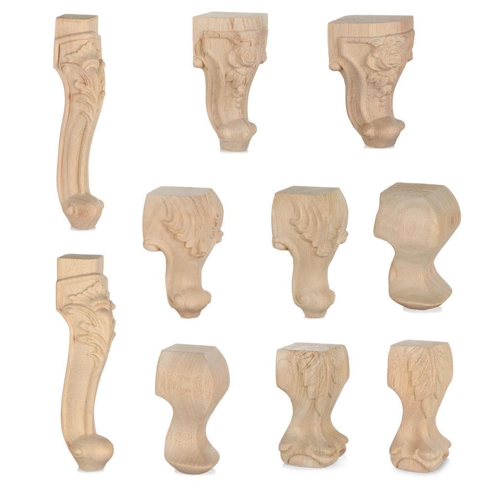 European Style Accessories Furniture Foot Legs Vintage Wood Carved Cabinet Seat Feets Home Decor