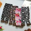 Autumn Winter Print Flowers Thick Warm Children Baby Girls Leggings Kids Pants