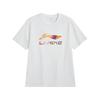 Li-Ning Letter Print Solid Color Loose Comfortable Casual Short Sleeve T-Shirt Unisex Tops White AHSVA77-2