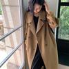 Women's Camel Wool Overcoat - Autumn/Winter High-End Suit with Belt, Petite Fit, Long H-Version, Elegant Temperament, Style 801