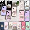 JO46 Pusheens Cat Phone Case for iPhone 7 8 11 12 13 14 15 16 16E XS Pro Max XR X SE Samsung S20 S21 S22 S23 S24 FE Ultra Plus Lite S21S A55