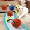 Cat Interactive Ball Toy Electric Cat Ball Toys Automatic Rolling Ball Faux Tail Rechargeable Smart Pet Interactive Toy Dog Cat Training Imitate Mouse