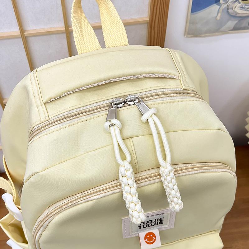 College Style Student Schoolbag Solid Color Women's Backpack Large Capacity Backpack