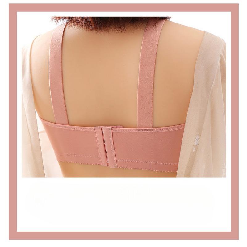 Lace Embroidery Gather To Prevent Sagging Bra Collect and Collect Breast Milk Non Magnetic and Non Steel Ring Women's Large Size Underwear