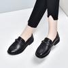 Flat Bottom Women's Spring New Round Head Two Wear Single Shoes First Layer Cowhide Low Heel Small Leather Shoes