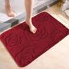 Bath Rugs Rose Flower Embossed Bathroom Bath Mat Flannel Non-slip Carpet In Bathtub Floor Rug Shower Room Doormat Memory Foam Pad Washable Carpet