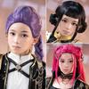 Kids Girls Cosplay Wig Mira Rumi Zoey Kpop Demon Hunters Purple Black Red Long Hair Halloween Cosplay Props-Children Version