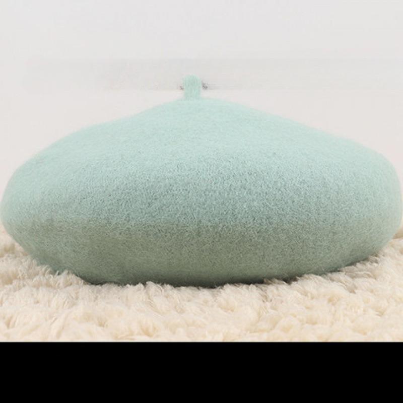 New Women's Korean Style Fashionable Spring Autumn Yarns Beret Hat Solid Color Thickened Warm Vintage Artistic Hats