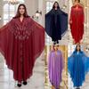 Long Hooded Cape Dress With Hotfix Rhinestones And Beads Muslim Abaya Elegant Stylish Women's Wear