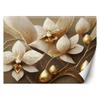 Wallpaper 3D Flowers Glamour Gold