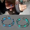 Women Men Blue Green Luminous Ring Hollow Star Heart Alloy Ring Glow In Dark Adjustable Finger Ring
