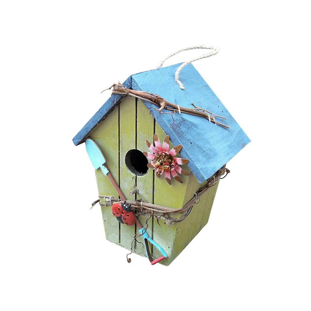 Bird Houses For Outside,Wooden Birdhouse Hanging For Outdoor Garden Patio Decoration Bird Hut Box For Wren Sparrow Hummingbird