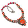 Red Coral Gemstone Handmade Jewelry Necklace 18" P9d40