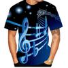 Fashion Music Notes Mens Funny 3D Print T-Shirt Casual T Shirt Unisex Men Clothing Tops Oversized