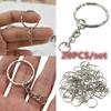 20Pcs Keyring Blanks Key Chain Tone Findings Split Ring