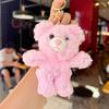 Teddy Cartoon Bear Plush Toy Bow Decoration Animal Doll Keychain Kid Pendant