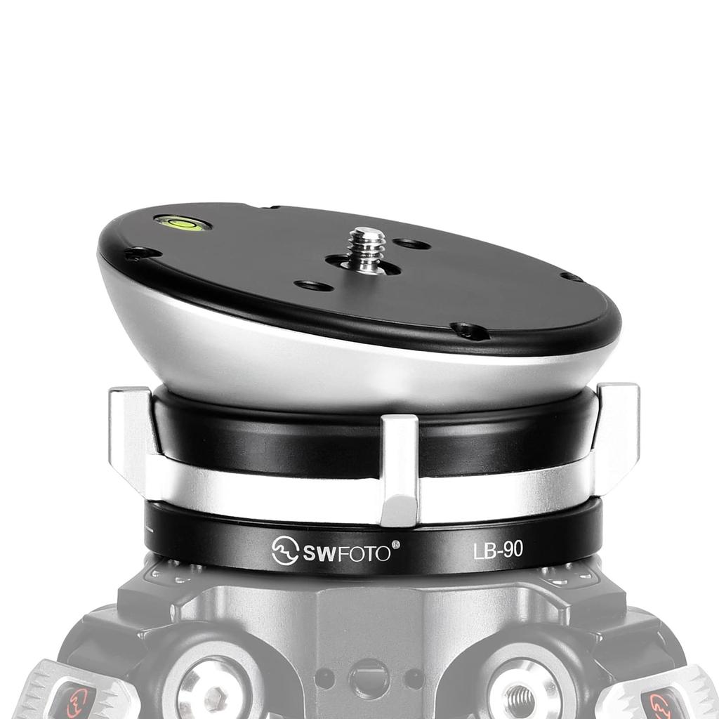 SWFOTO Leveling Base Low Center of Gravity Tripod Head Made of Aluminum Alloy Maximum Load 25KG LB-90