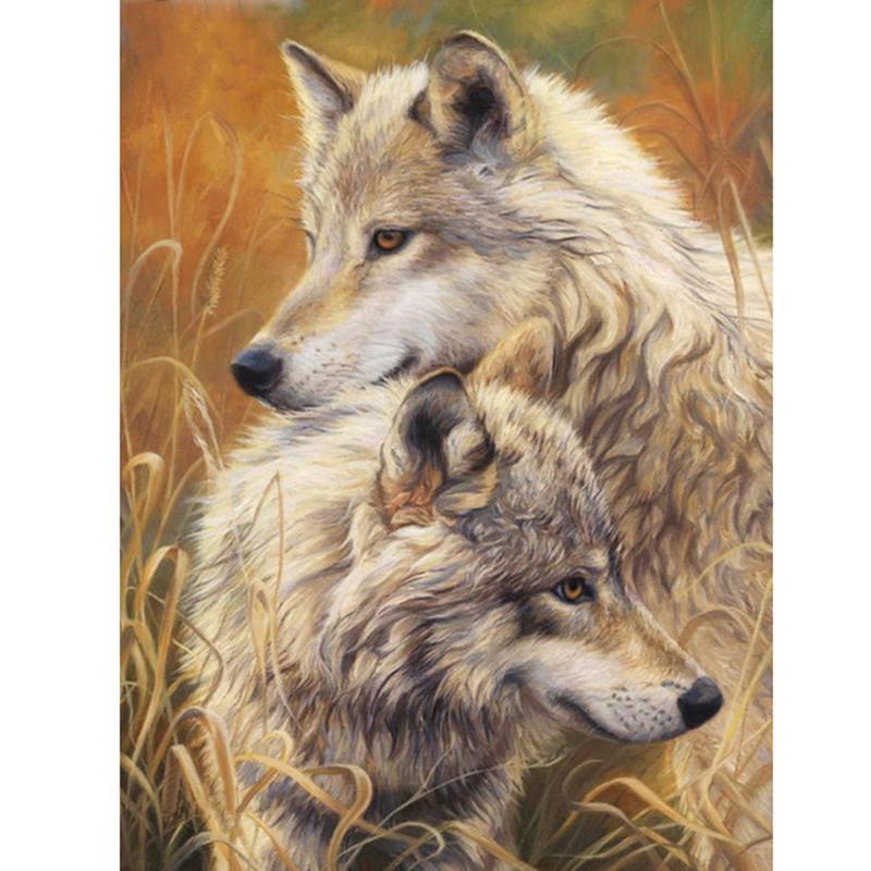 Animal Wolf DIY 5D Diamond Painting Full Round Drill Mosaic Diamond Embroidery Cross Stitch Rhinestones Handmade Gift Home Decor