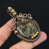 Dragon Blood Jasper Gemstone Pure Copper Wire Wrapped Handmade Pendant Jewelry Gift
