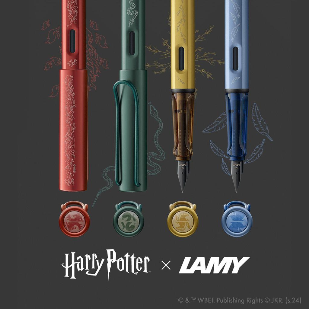 LAMY Harry Potter Slytherin Special Edition Fountain Pen with House Engraving EF Size Steel Nib Lightweight Aluminum Body Includes LAMY T 10 Blue