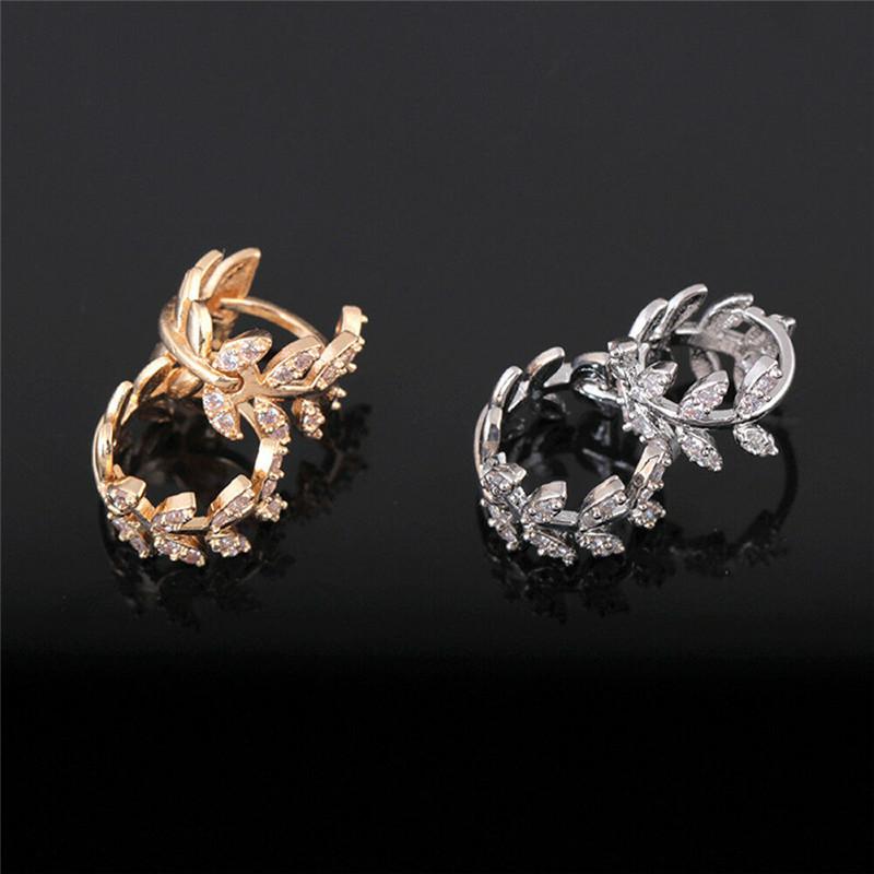 Fashionable Branch Diamond Earrings, Simple and Elegant Willow Leaf Earrings