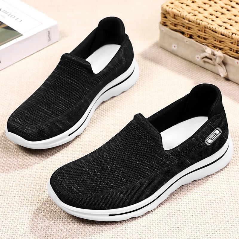 Shoes Men Spring Flying Mesh Surface Comfortable Single Shoes Soft Sole Breathable Casual Walking Shoes