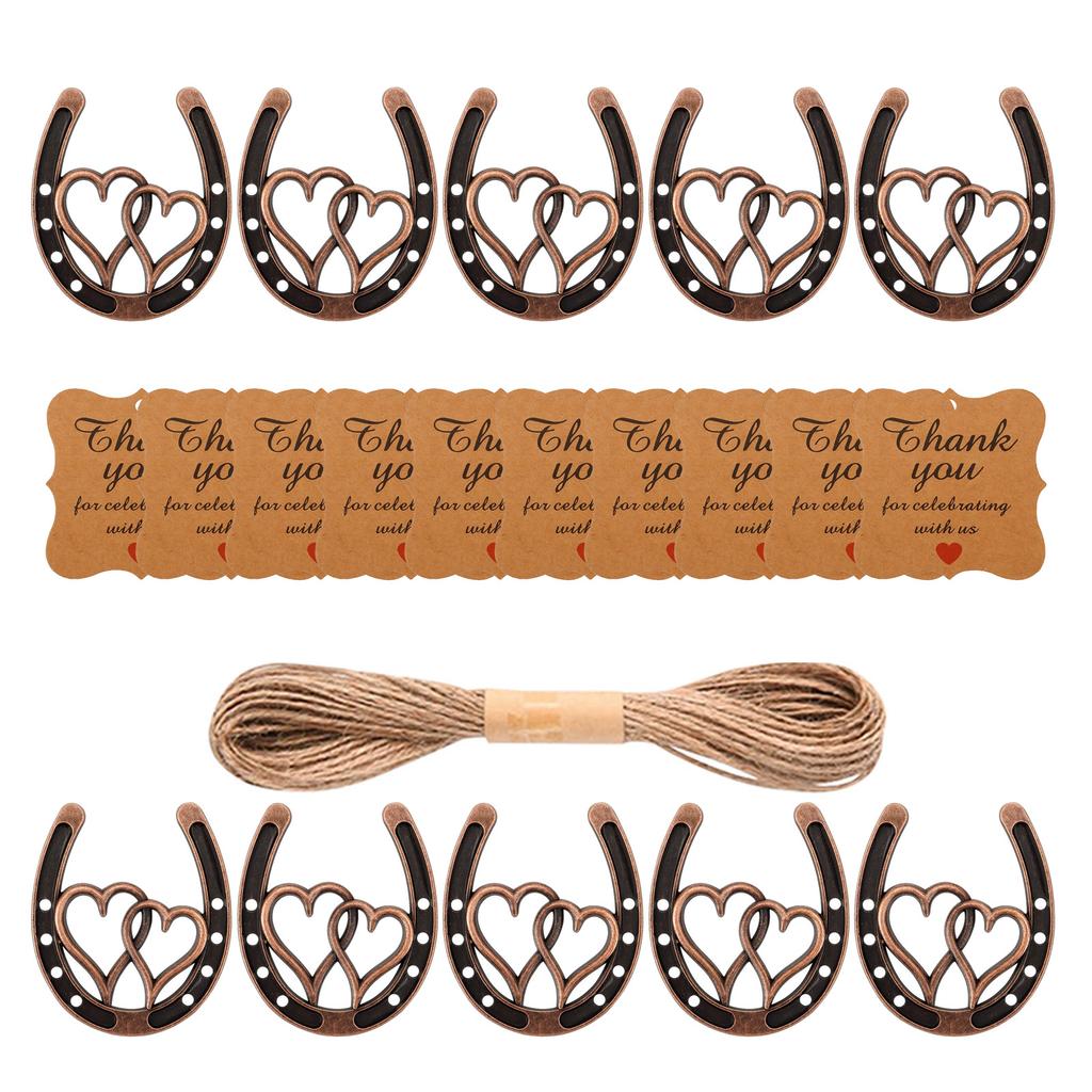 10Pieces Horseshoe Wedding Favors Metal Horseshoes Pendant Horseshoes Keychain Charm Suitable for Western Themed Parties