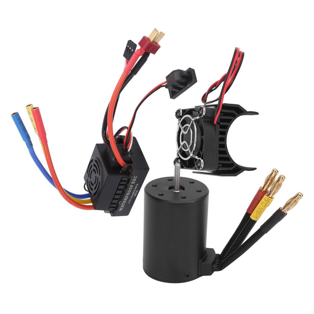 Waterproof 3650 3600KV Brushless Motor 60A Brushless ESC Heatsink Set for 18 110 RC Car