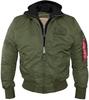Winter Jacket Alpha Industries MA-1 D-Tec Hood Bomber Jacket (183110) Green (183110-481)
