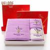 Lavender-Scented 32-Strand Cotton Bath Towel Set with Custom Logo Embroidery - 3-Piece Gift Box Collection