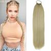 Synthetic Straight Ponytail With Elastic Band Ponytail Extension Wrap Around Heat Resistant Pony Tail For Women