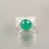Natural Green Onyx Cab Gemstone Handmade 925Sterling Silver Jewelry Ring For Her RR-1-19