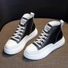 Fashion Spring Genuine Leather Women Autumn Sneakers High Top Vulcanized Shoes Ladies Casual Thick Bottom Winter Shoes Skate Female
