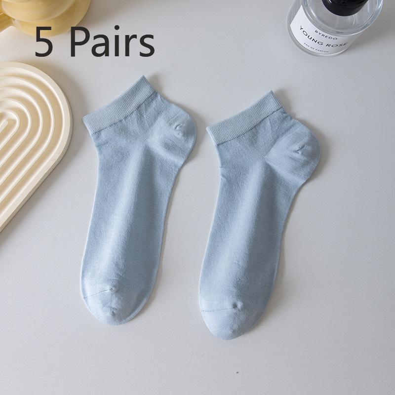 5 Pairs of Mulberry Silk Socks Women's Summer Thin Socks Sweat Absorbent Breathable Anti-pilling Anti-odour Antibacterial Boneless Socks