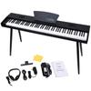 Carina Electronic Piano 88 Keyboard Wooden Integrated Stand MIDI Compatible with Sustain Pedal (Black)