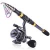 Портативная карбоновая удочка, телескопическая удочка 1,8-3,3 м, набор спиннинговых рыболовных катушек 13 + 1BB