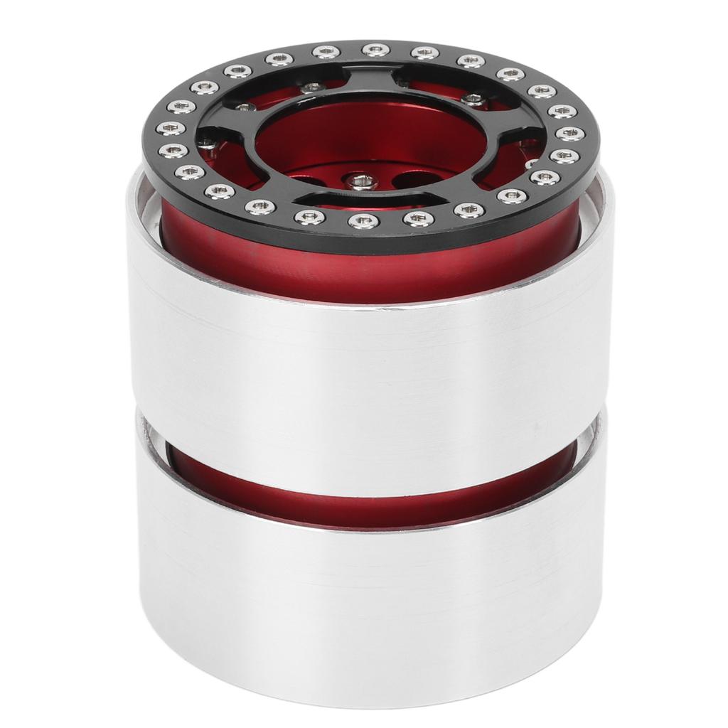 2pcs 1.9 Inch Beadlock Wheels Aluminum Alloy CNC Machining Universal RC Wheel Rims for Crawler Black