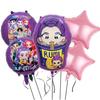 1set Kpop Demon Hunters Theme Aluminum Foil Latex Balloon Children's Birthday Decoration Anime Kpop Anime Party Supplies Gifts