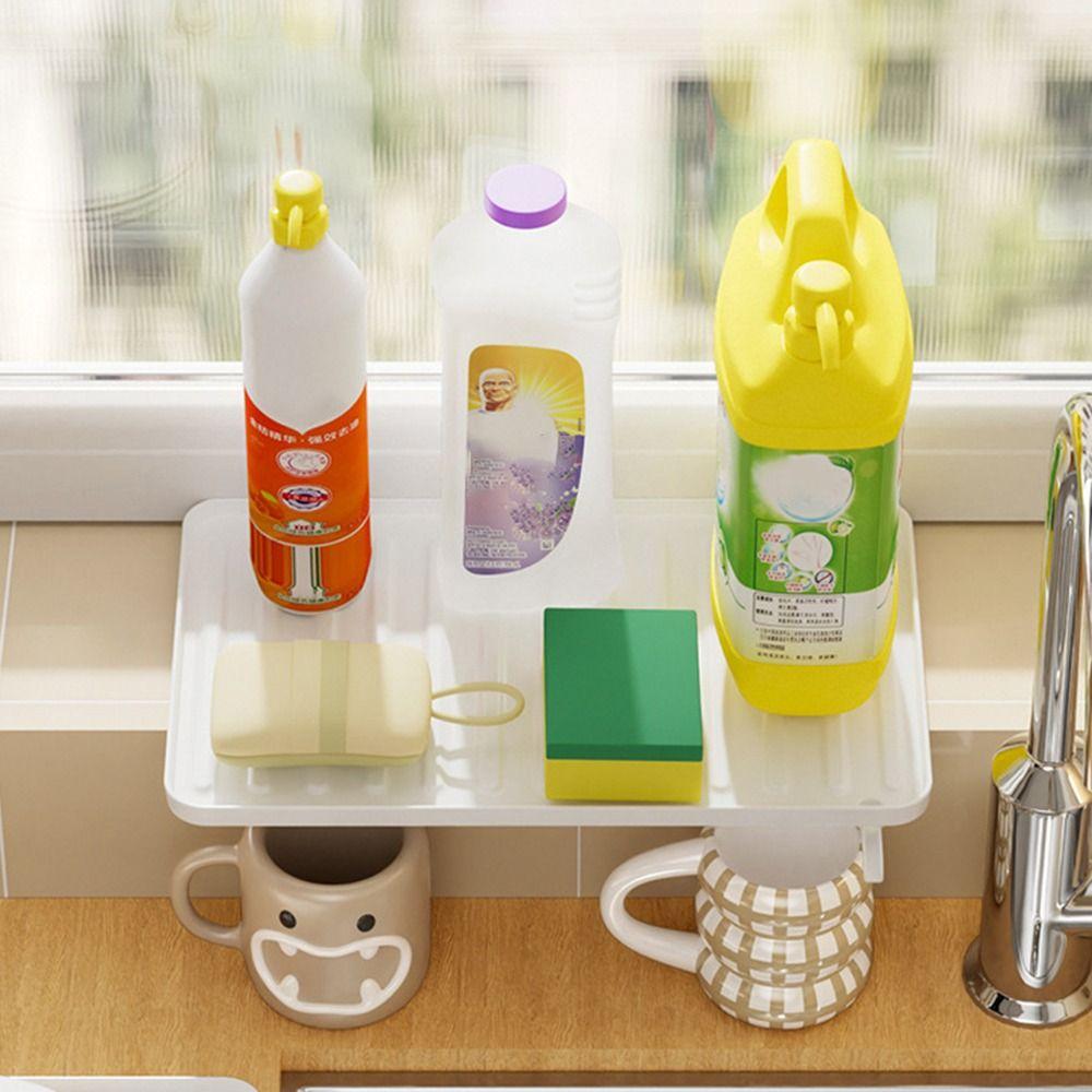 Large Size Kitchen Storage Rack Plastic Self-draining Sink Shelf Soap Basket Bowls/Chopsticks