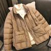 Light Down Jacket Female Short Autumn Winter Loose Standing Collar White Duck Down Warm Coat