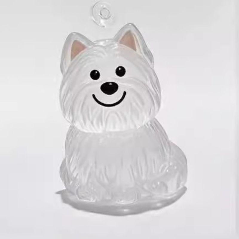 Cartoon Dog Shape Dog Hair Storage Box Hair Grooming Transparent Pet Hair Keychain Diy Handmade Acrylic Puppy Pendants Backpack