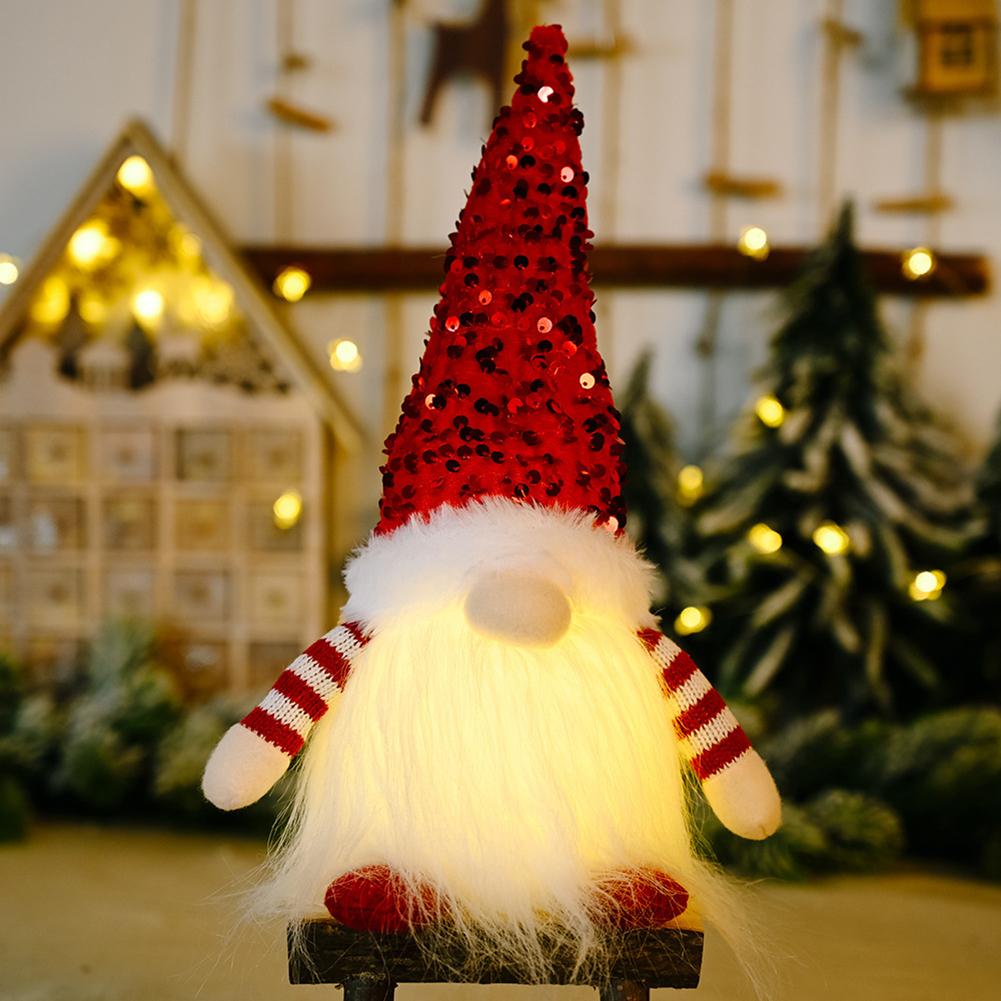 1/2/3pc Christmas Glow Dwarf Doll Christmas Faceless Dwarf Plush Elf Christmas Tree Pendant Nightlight New Year Party Decoration