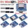 1-20 шт WeMos D1 Mini TYPE-C/Micro USB ESP8266 ESP-12F CH340G V2 модуль WiFi D1 Mini макетная плата 3.3 В с контактом для Arduino