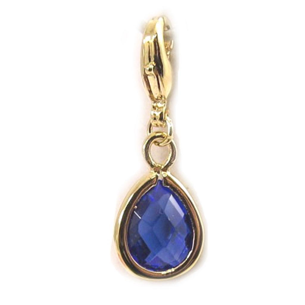 Les Trésors De Lily [L1277] - Blue Gold Plated 'Linda' Charm Pendant