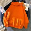 Women's Fashion Casual Solid Color Hooded Sweatshirt Loose Sports Tops Pullover