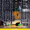 1pc Solar Curtain String Lights Outdoor Fairy Lights Solar Powered Twinkle String Lights 8 Modes For Home Garden Patio Decor