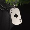 Lucky Playing Card Ace of Spades Heart Pendant Women's Sweater Chain Jewelry Men's Punk Rock Stainless Steel Necklace
