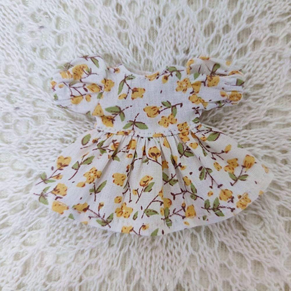 Handmade Printed Dresses Lotus Leaf Sleeve White Cardigan for 1/11 OB11 Dolls/for 1/12 BJD