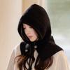 Fashion Cape, Thermal Cap, Children'S Scarf, Integrated Hat, Winter Barak Method Cold-Proof Ear Protection Hat, Knitted Wool Hat