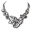 [P0694] - Black 'Batucada' Designer Necklace (Clouds)
